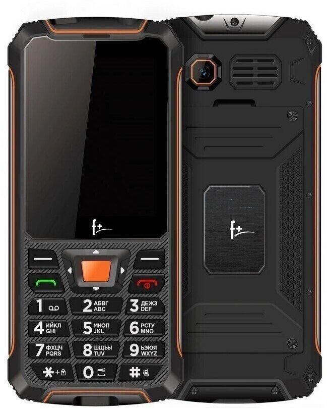 Мобильный телефон Fly F+ R280 2.8", 2500 мА·ч, micro-USB, черный/оранжевый