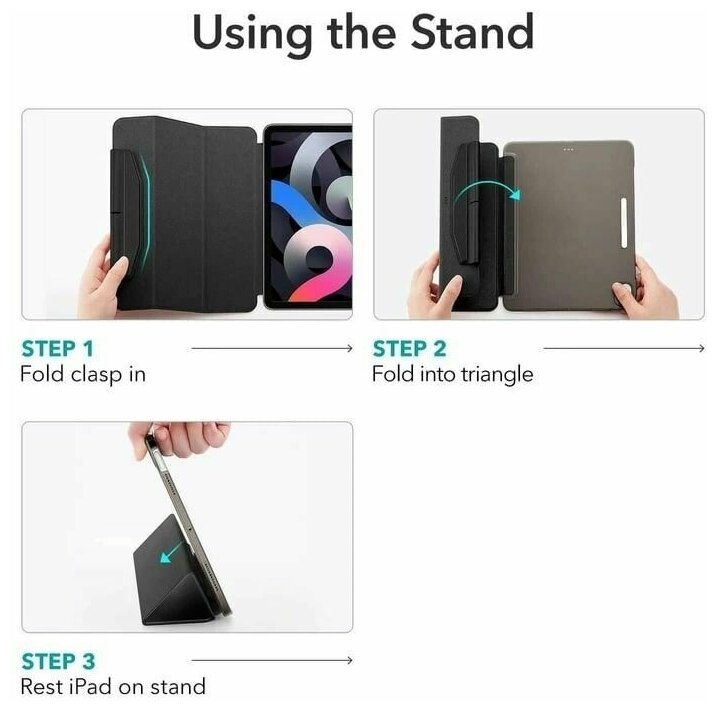 Чехол книжка ESR Ascend Trifold Case для iPad Pro 11 (2022 / 2021) - Forest Green зеленый