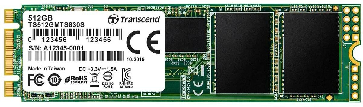 Твердотельный накопитель SSD M.2 512 Gb Transcend TS512GMTS830S Read 560Mb/s Write 520Mb/s 3D NAND TLC - фото №4