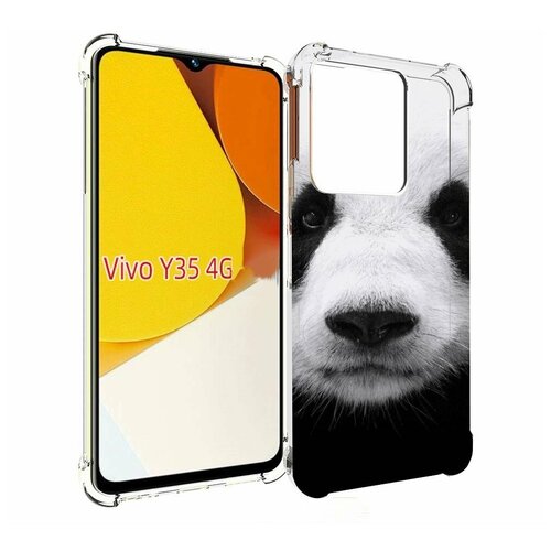 Чехол MyPads Панда-портрет для Vivo Y35 4G 2022 / Vivo Y22 задняя-панель-накладка-бампер