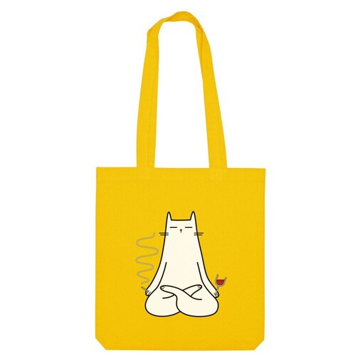 Сумка шоппер Us Basic, желтый мужская футболка кот в нирване m желтый