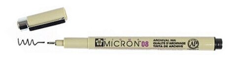 Ручка капиллярная Sakura Pigma Micron 08, 0,5 мм, цвет чернил черный