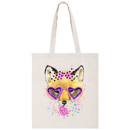 фото Сумка-шоппер coolpodarok "краски. лисичка в очках-сердечках" не определен,coolpodarok