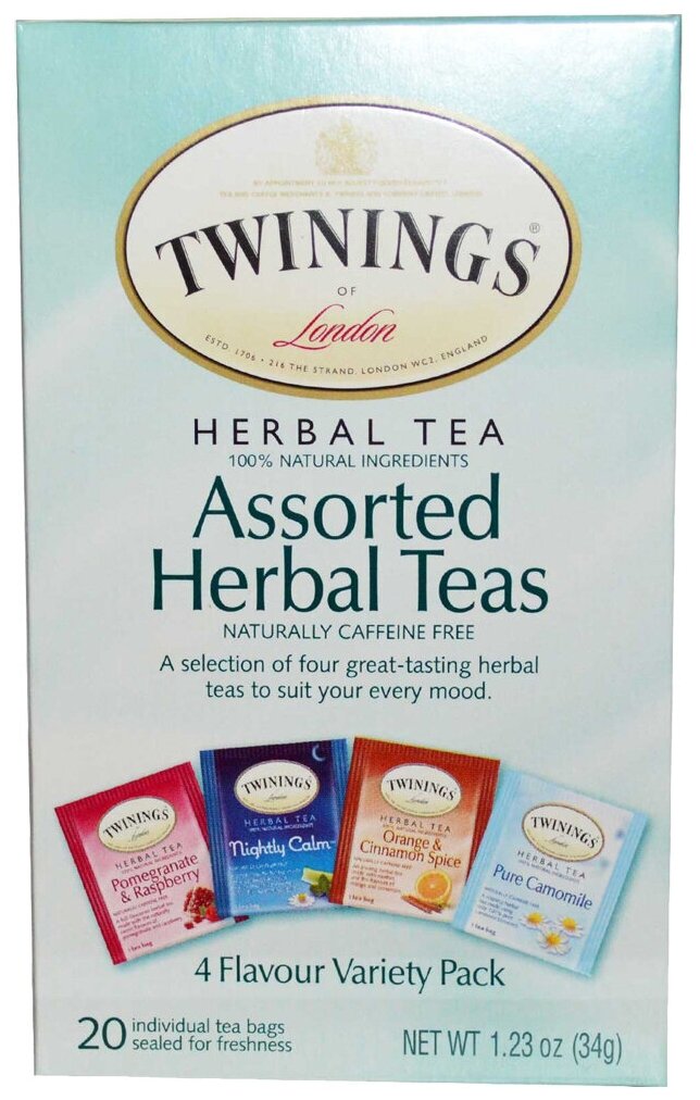 Чай травяной Twinings Assorted herbal teas ассорти в пакетиках — купить ...