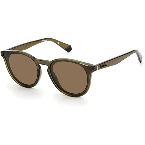фото Солнцезащитные очки polaroid, круглые, ударопрочные, с защитой от уф, поляризационные, коричневый