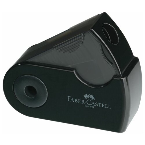Купить Точилка ручная пластиковая Faber-Castell Sleeve Mini (1 отверстие, с контейнером) черная (182710)