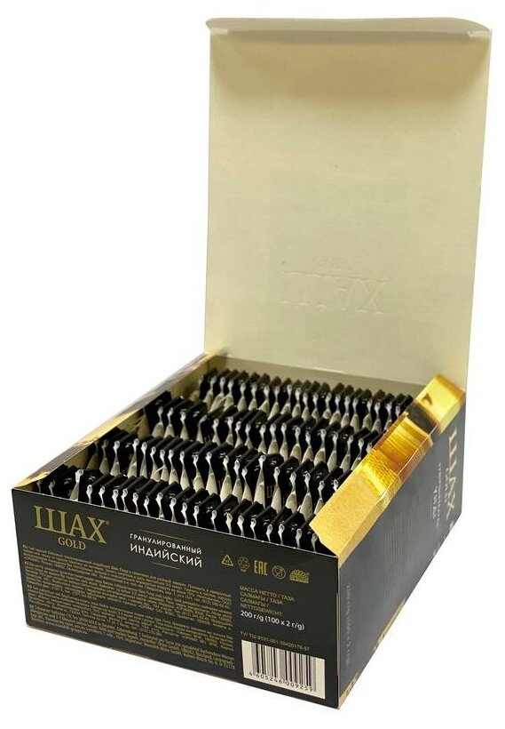 Шах Gold Индийский Чай черный в пакетиках 100 шт - фотография № 3