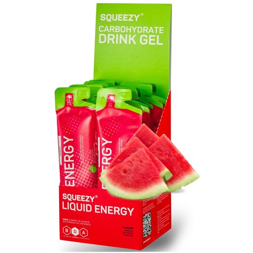 Гель питьевой SQUEEZY DRINK GEL no caffeine 12 x 60 мл, Арбуз