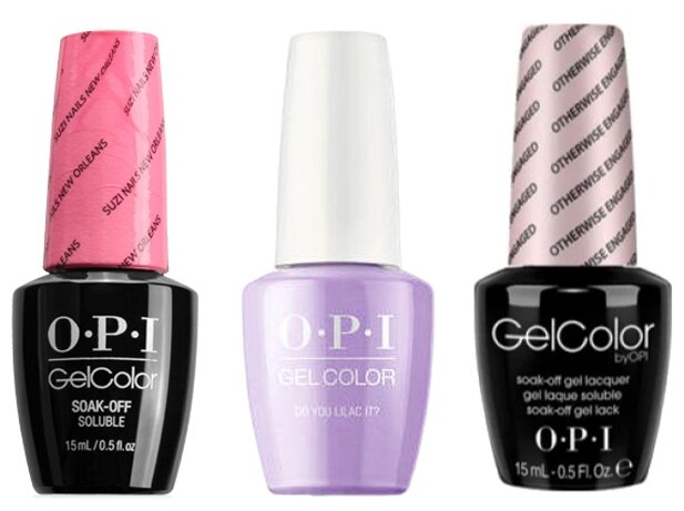 Гель-лак OPI GELCOLOR, Комплект 3 цвета.(1. Otherwise Engaged 2. Suzi Nails New Orleans 3. You Lilac It Pastel) Объем 15 мл.