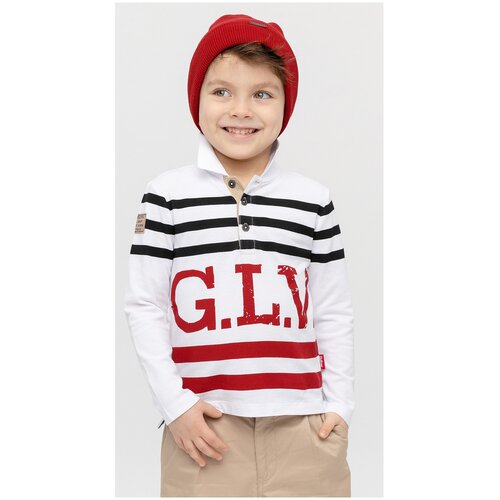 фото Поло gulliver, размер 98, белый