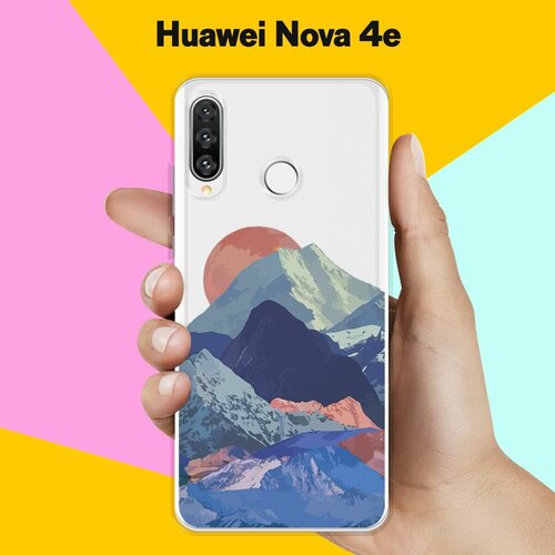 Силиконовый чехол Горы на Huawei Nova 4e силиконовый чехол фламинго на huawei nova 4e