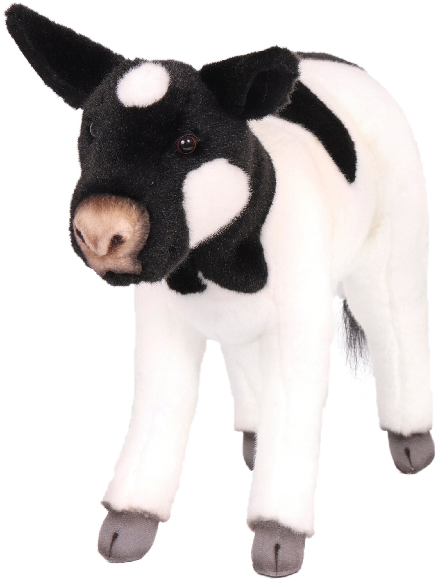 Реалистичная мягкая игрушка Hansa Creation, 3457 Бык, телёнок, чёрно-белый, 35 см