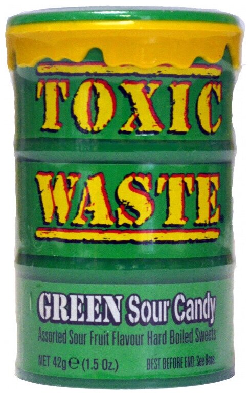 Леденцы Toxic Waste Зеленая банка, 42 г