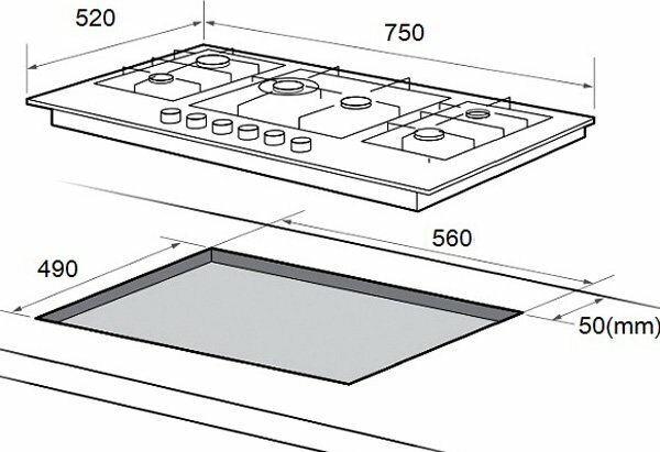 Газовая панель Midea MG7560TGW