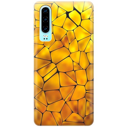 фото Силиконовый чехол на huawei p30 / хуавей п30 с принтом "янтарный узор" re:pa