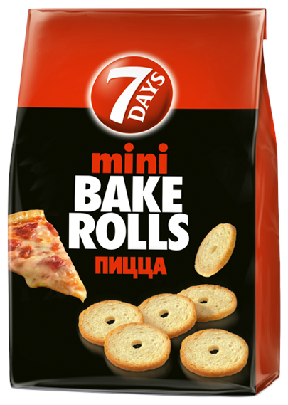 7DAYS сухарики mini Bake Rolls Пицца, 80 г