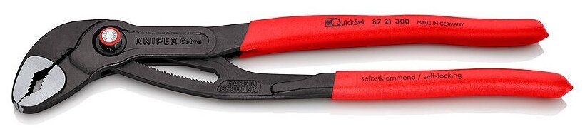 Клещи переставные KNIPEX COBRA® QuickSet зев 70 мм длина 300 мм фосфатированные обливные ручки