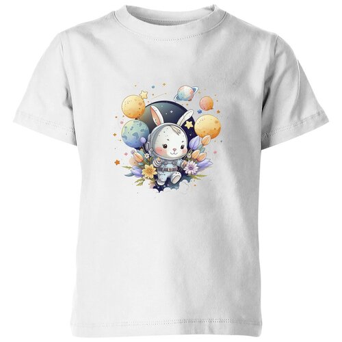 Футболка Us Basic, размер 10, белый детская футболка заяц космонавт в космосе с цветами 116 белый