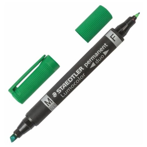 Staedtler Маркер перманентный Lumocolor Duo (348 B), зелeный, 5 шт.