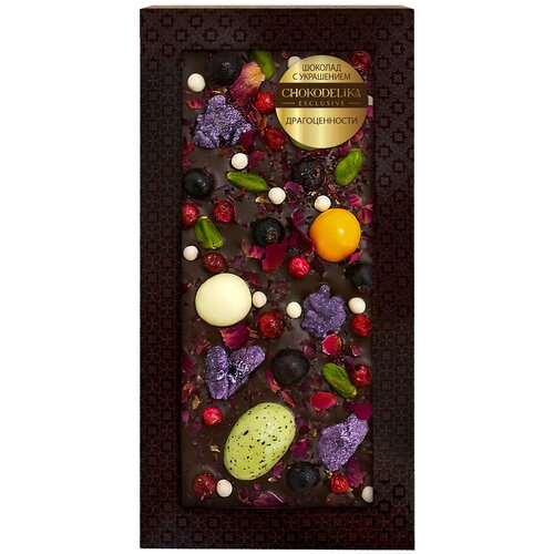 Chokodelika Шоколад темный с украшением драгоценности в блистере, 100 г