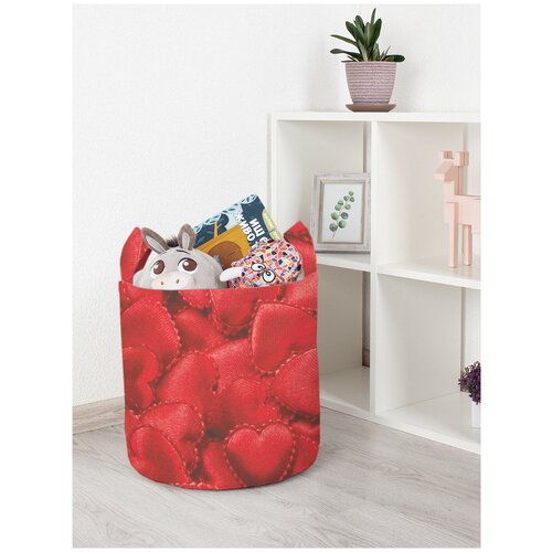 Корзина для игрушек JoyArty Ажурные сердечки 35x35 см