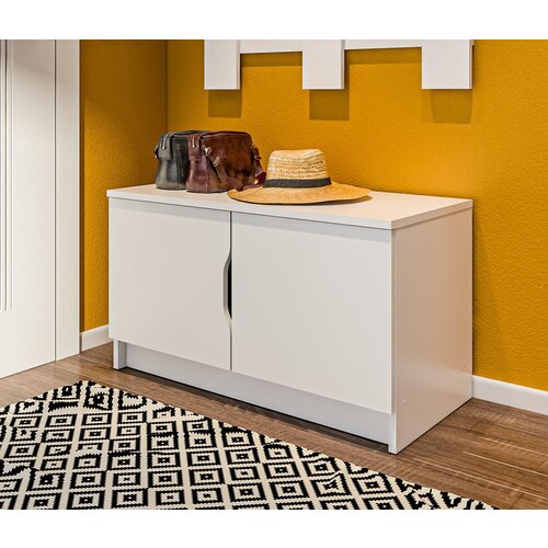 Тумба столплит Бруклин СБ-3349 для хранения обуви в прихожую в коридор Белый 78х45х39 см 4520₽