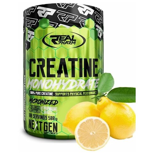 фото Креатиновый комплекс real pharm creatine 500г (лимон) 100 порций / спортивное питание для мышечной массы