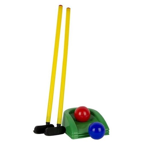Игровой набор «Мини - гольф» клюшка 2 штуки, лунка 3 штуки, шар 2 штуки