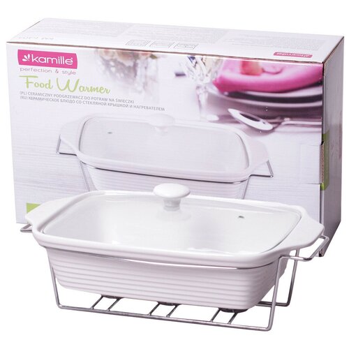 Мармит керамический 3л со стеклянной крышкой и металлической подставкой KM-6404 270400₽