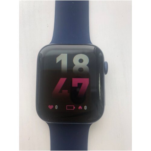 Смарт часы умные мужские женские фитнес синий 150000₽