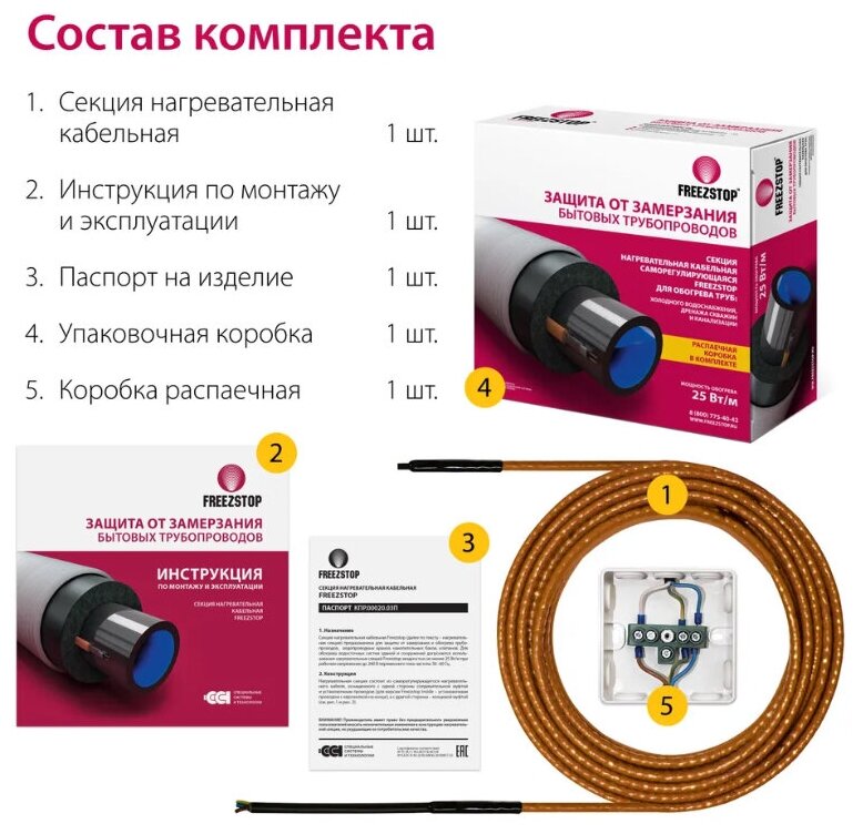 Греющий кабель саморегулирующийся Freezstop 25-3 25 Вт 3 м - фотография № 2
