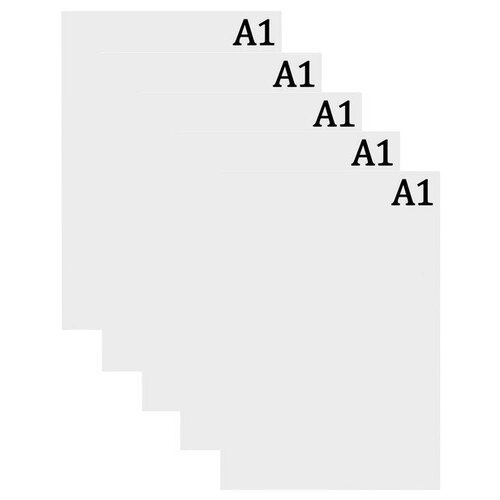 Набор 5 л ватман чертежный А1 200г/м2 В А1. (2589440)