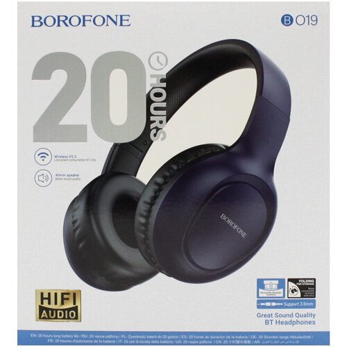Гарнитура Bluetooth полноразмерная BOROFONE BO19 Musique BT53 200mah AUX Blue 154000₽