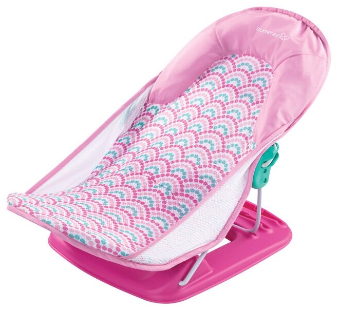 Лежак для купания Summer Infant Deluxe Baby Bather 09716 розовый/волны