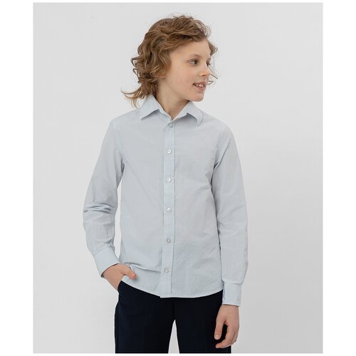 фото Рубашка button blue размер 128, серый