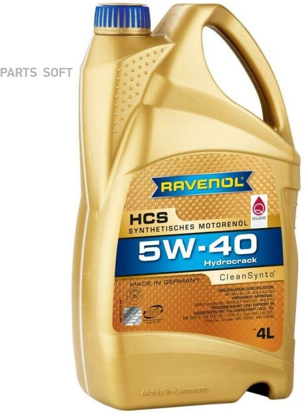 Моторное масло Ravenol HCS 5W-40 синтетическое 4 л 4014835723993