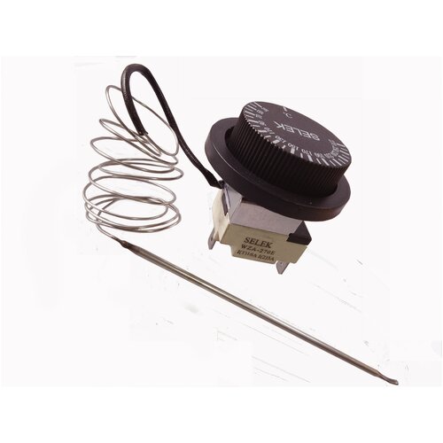 Терморегулятор однополюсный WZA-270E (50-270°С) с ручкой для установки в духовках электроплит, шкафах и на электросковородах