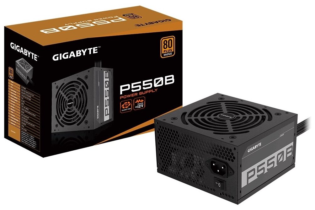 Блок питания GIGABYTE GP-P550B, 550Вт, 120мм, черный, retail