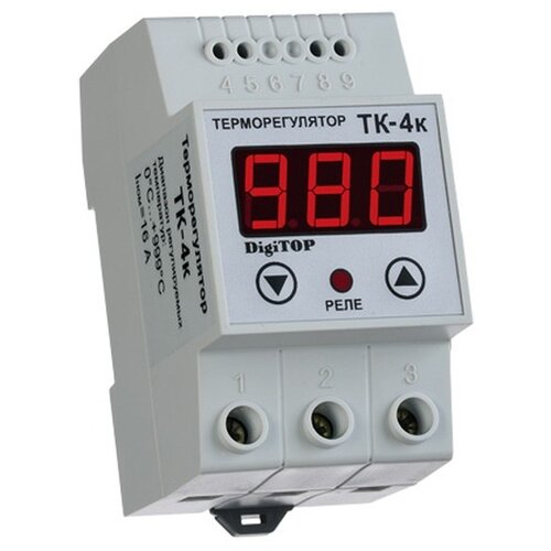 Терморегулятор ТК-4к (одноканальный) терморегулятор с 2 датчиками и реле регулятор температуры нагрев и охлаждение
