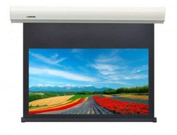 [LCC-100112] Экран с электроприводом Lumien [Cinema Control] 185x230 см (раб.область 125х222 см) (100") Matte White FiberGlass черн. кайма по периметру, доп.черная область 55 см, триггер., RS232, IR, RF управл. в комплекте, белый корпус 16:9