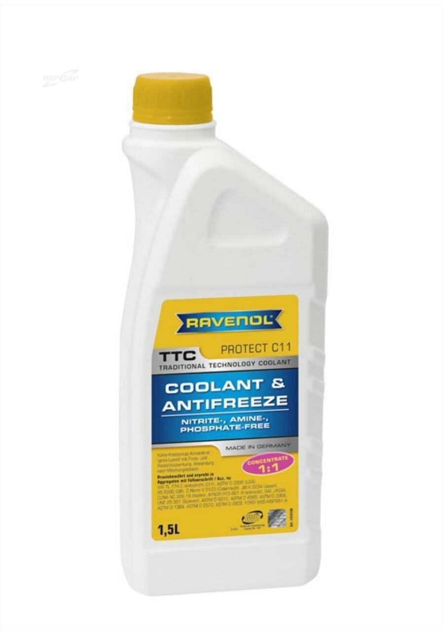 Антифриз Концентрат Жёлтый Ttc Traditional Technology Coolant Concent (1 5Л) Ravenol арт. 4014835755215