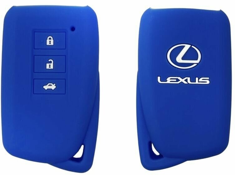 Чехол силиконовый атного ключа Lexus 2015 - н в синий с лого