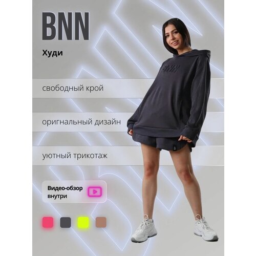 Худи BONANA, оверсайз, удлиненное, карманы, капюшон, карманы, размер oversize, фуксия