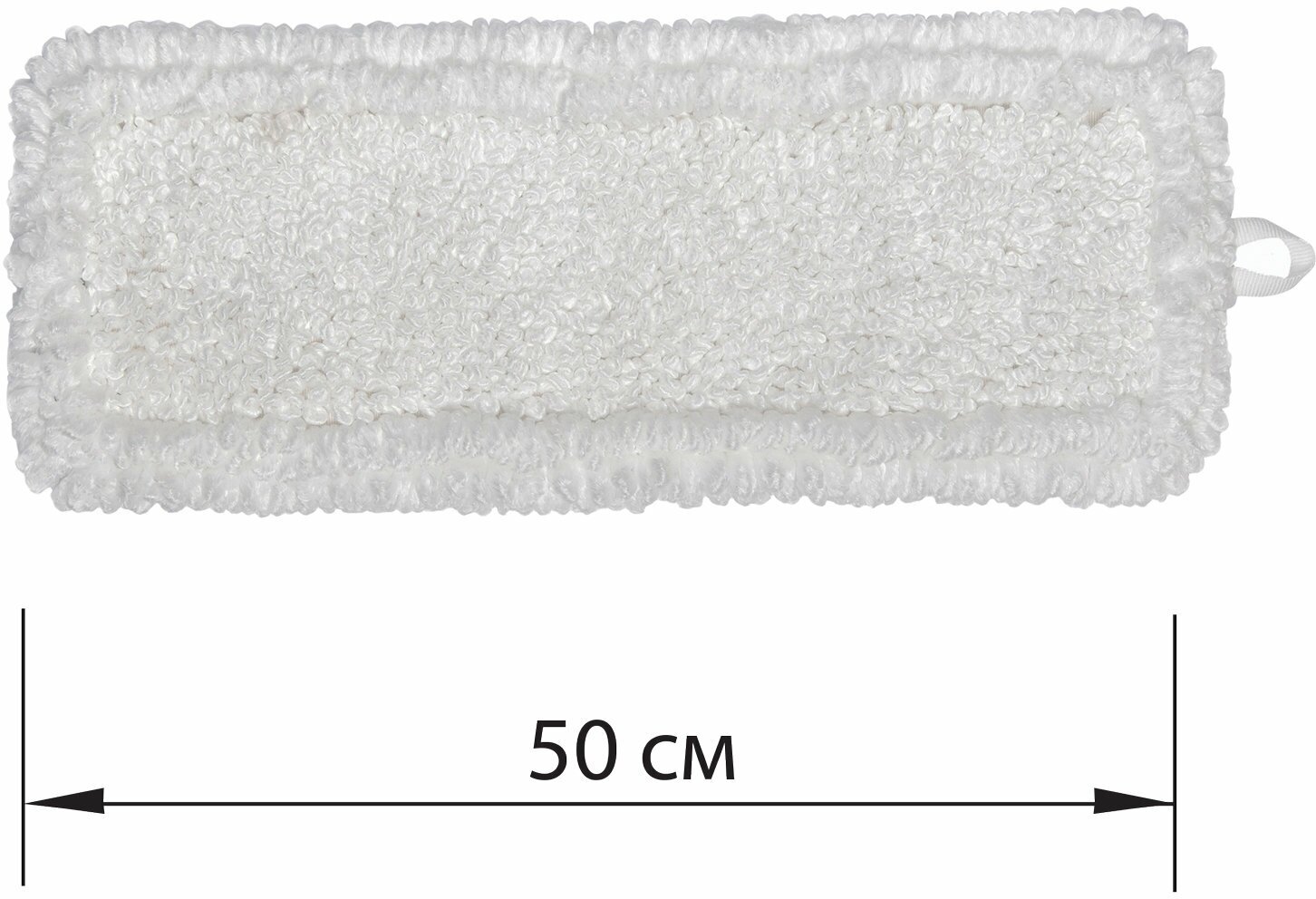 Насадка для швабры-держателя Лайма 50 см, МОП, плоская, уши/карманы, (Тип У/К), петлевая микрофибра, Expert (605316)