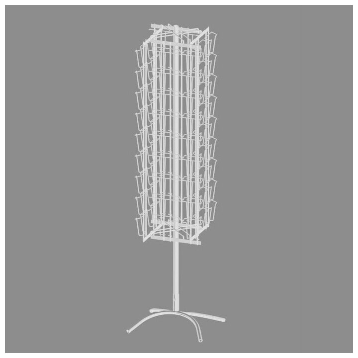 Буклетница вращающаяся для открыток, напольная, 72 кармана (36 А5, 36 А6), 45,5x43,1x180,5 см, цвет белый