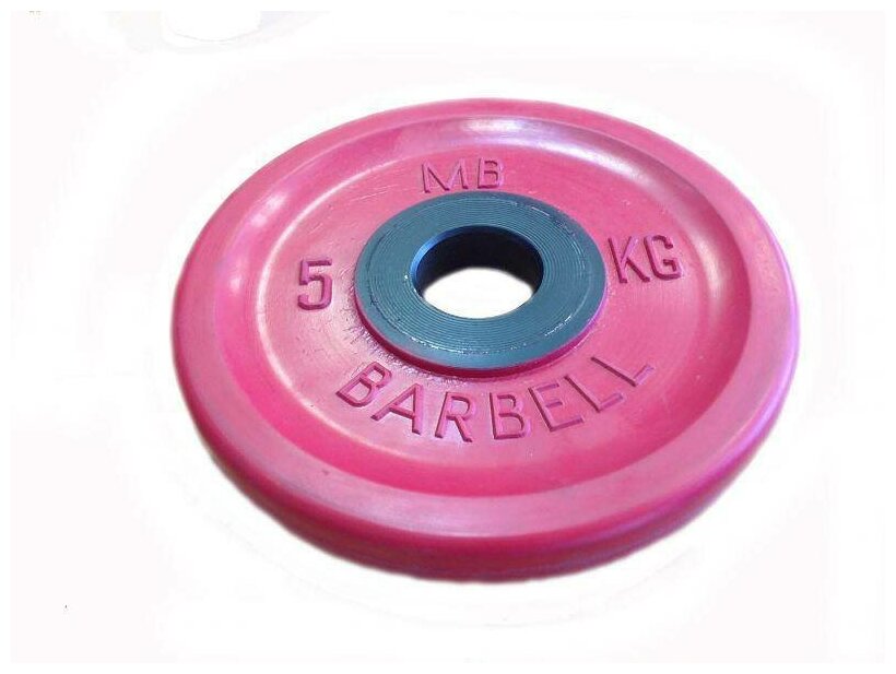 Диск MB Barbell олимпийский d 51 мм цветной 5,0 кг (красный)