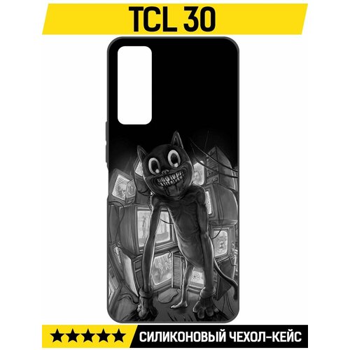 Чехол-накладка Krutoff Soft Case Хаги Ваги - Картун Кэт для TCL 30 черный