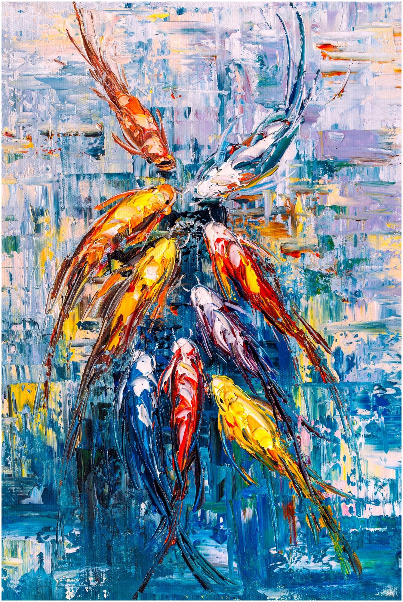 Картина на холсте 40х60см "Рыбы"