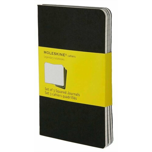 Блокнот Moleskine CAHIER JOURNAL, 80стр, в клеточку, черный [qp317]