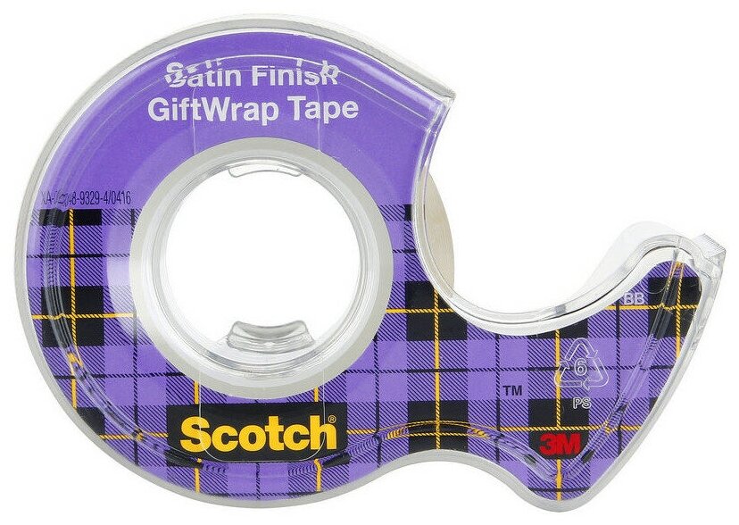 Клейкая лента 3M Scotch Satin шир.19мм дл.7.5м полуматовая на мини-диспенсере - фото №3